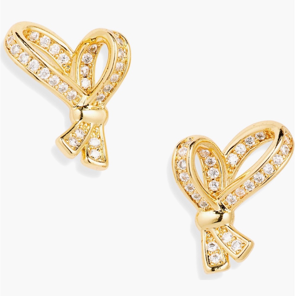 Kate Spade All Tied up Pave Stud Earrings NWT
